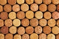 Background from wine corks closeup, top view. Royalty Free Stock Photo