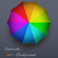 Background on a theme of rain. Rainbow umbrella. Royalty Free Stock Photo