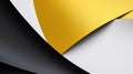 Background of three colors modern design, black, white and yellow. Exuberant 3D illustration.