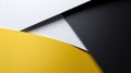 Background of three colors modern design, black, white and yellow. Exuberant 3D illustration.