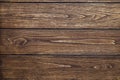 Background of three horizontal boards of dark wood with knots and traces of processing Royalty Free Stock Photo