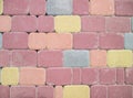 Background from tiles of gray, yellow, red, brown, burgundy, orange colors.