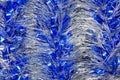 Background of tinsel blue and silver Royalty Free Stock Photo
