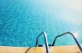 Background top view of swimming pool with stair Royalty Free Stock Photo