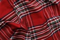 Background of traditional checkered christmas red fabric