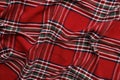 Background of traditional checkered christmas red fabric