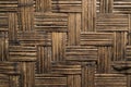 Background of a  traditional woven bamboo mat wall Royalty Free Stock Photo