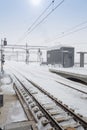 Background of train tracks Royalty Free Stock Photo