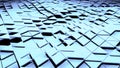 Background of triangles, abstract background, seamless loop. Design. Transforming surface of blue tiles.