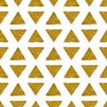 Background with triangles of golden glitter, seamless pattern Royalty Free Stock Photo