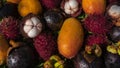 Tropical fruits background