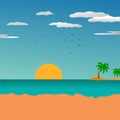 Background tropical island illustration Royalty Free Stock Photo