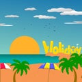 Background tropical island illustration Royalty Free Stock Photo