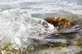 Background of turbulent water in the mountain river Royalty Free Stock Photo