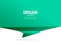 Background with turquoise origami chat banner