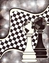 Background with a two chess pawn Royalty Free Stock Photo