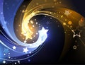 Background with two contrasting stars