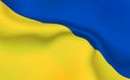 Background Ukraine Flag in folds. Banner. Eastern Europe, illustration. Realistic soft shadows. Vector