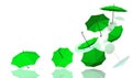 Background umbrellas colors green yellow red pink multicolor-3d rendering Royalty Free Stock Photo