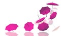 Background umbrellas pink colors green yellow red pink multicolor-3d rendering