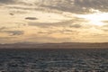 Background of uncalm mediterranean sea during sunset Royalty Free Stock Photo