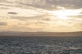 Background of uncalm mediterranean sea during sunset Royalty Free Stock Photo