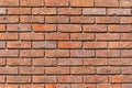 Uniformly red brick wall