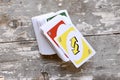 Background of the Uno playing cards. Royalty Free Stock Photo