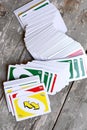 Background of the Uno playing cards. Royalty Free Stock Photo