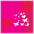 Background valentine day and butterflay. Royalty Free Stock Photo