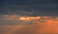 Background Of Clouds And Sunset As Seen From An Airplane