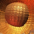 Background of various abstract gold elements. fantastic structure.