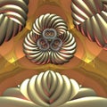 Background of various abstract gold and silver elements. fantastic structure.