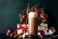 Cacao in creative Christmas composition