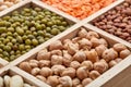 Background of different dry legumes beans Royalty Free Stock Photo