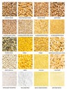 Background - various wheat grains with names