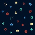 Background with vector web icons in flat style