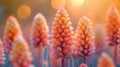 background of vibrant kniphofia blooms with soft sunlight, ideal for adding textdesign elements, perfect for an abstract Royalty Free Stock Photo