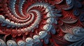 Background of vibrant spiral geometric shapes, AI-generated.