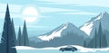 Background view of a frosty winter mountains