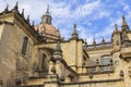 Background view of the monument of ancient architecture Cathedral of Jerez de la Frontera in Andalusia