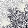 Background from Vintage Abstract floral ornament black on white