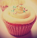 Background with a vintage cupcake