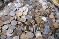 Background of vintage israeli coins for sale at Jaffa Flea Market