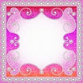 Background with vintage ornamented with pearls