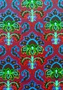 A colored in old paisley pattern.