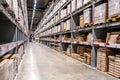 Background of virtual coke in shelves of large cargo warehouses Royalty Free Stock Photo