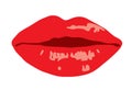 Background. Volume female lips with lipstick Royalty Free Stock Photo