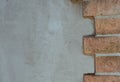Background of a wall of brick and stone cemented with concret. Royalty Free Stock Photo