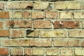 Background wall of old red and yellow brick building Royalty Free Stock Photo